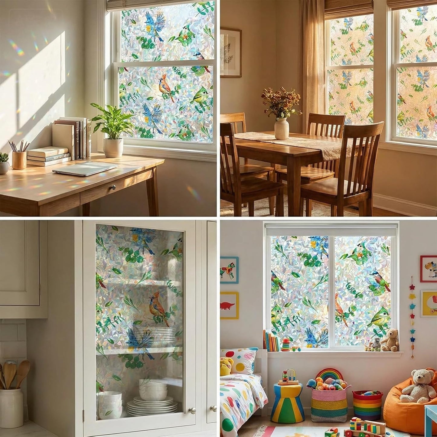 Frosted Window Privacy Film - Brushed Silver Static Cling Glass Film for Bathroom, Day and Night Door Privacy Film Window Cover to Stop Dog Barking, 17.5x78.7 Inch, Pure