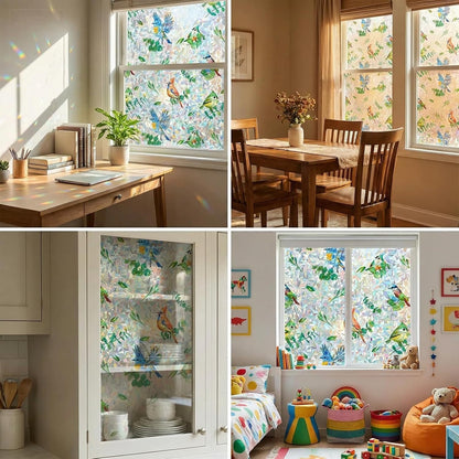 Frosted Window Privacy Film - Brushed Silver Static Cling Glass Film for Bathroom, Day and Night Door Privacy Film Window Cover to Stop Dog Barking, 17.5x78.7 Inch, Pure
