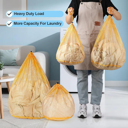 3 Pack XXL Mesh Laundry Bags for Delicates, Extra Large Laundry Wash Bags for Clothes,Bed Linen,Toys with Drawstring Closure Sturdy(3 XXLarge 28 x 26 Inches)
