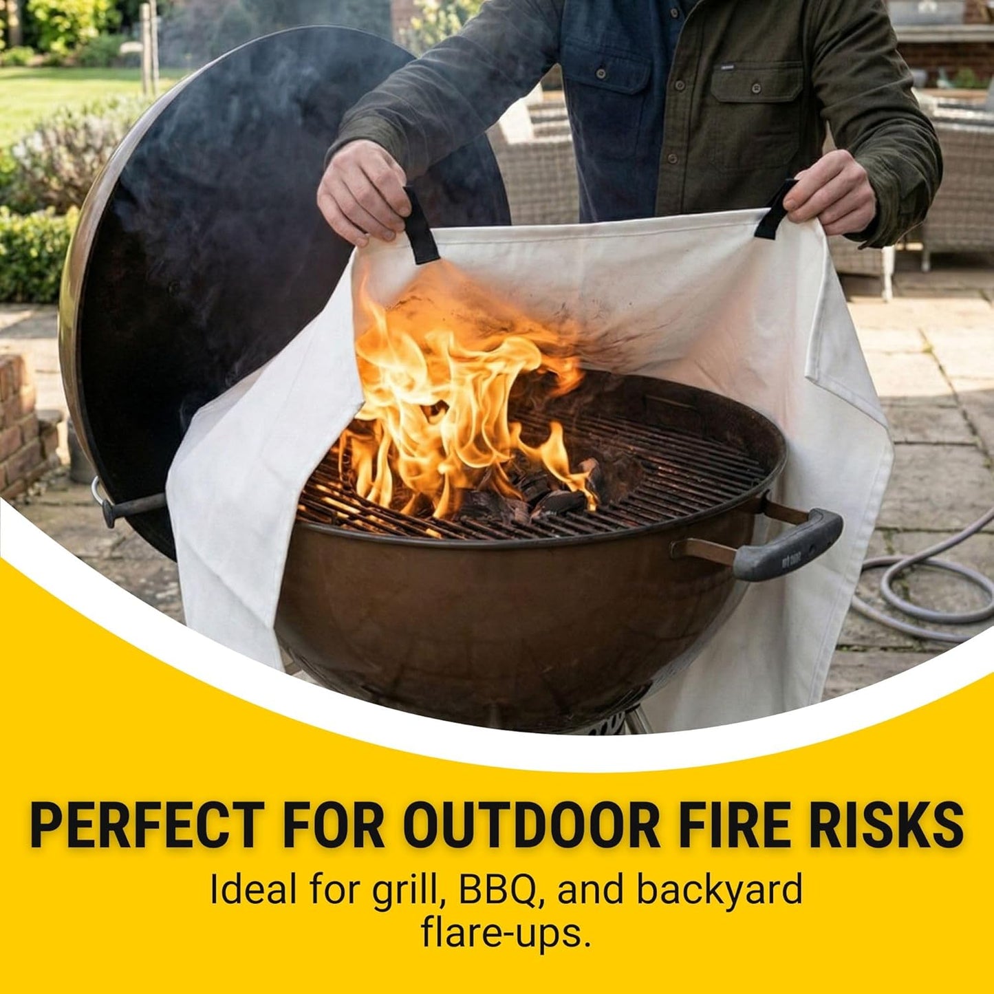 Performore 3-Pack Fire Blankets 40" x 40" Emergency Flame-Resistant Fire Suppression Blankets for Home, Kitchen, Grill, Car & Office Fiberglass Fire Safety Blanket for Small Fires