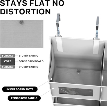 Simple Houseware Extra Large Heavy Duty Over the Door Organizer with 10 Clear Window Pockets, 80 lbs Capacity for Pantry, Closet, Bathroom, Gray