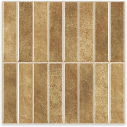 10 Sheets Thicker Design Peel and Stick Backsplash, Self Adhesive Wall Tiles, Stick on Backsplash for Kitchen and Bathroom, 11.8"x11.8",Beige