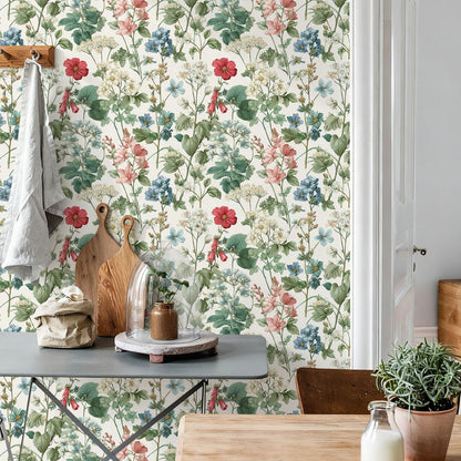 Orainege Pink Floral Peel and Stick Wallpaper Removable Self Adhesive Wallpaper 16.9inx118.1in Modern Wall Paper for Bedroom Bathroom Green Leaf Contact Paper for Cabinets