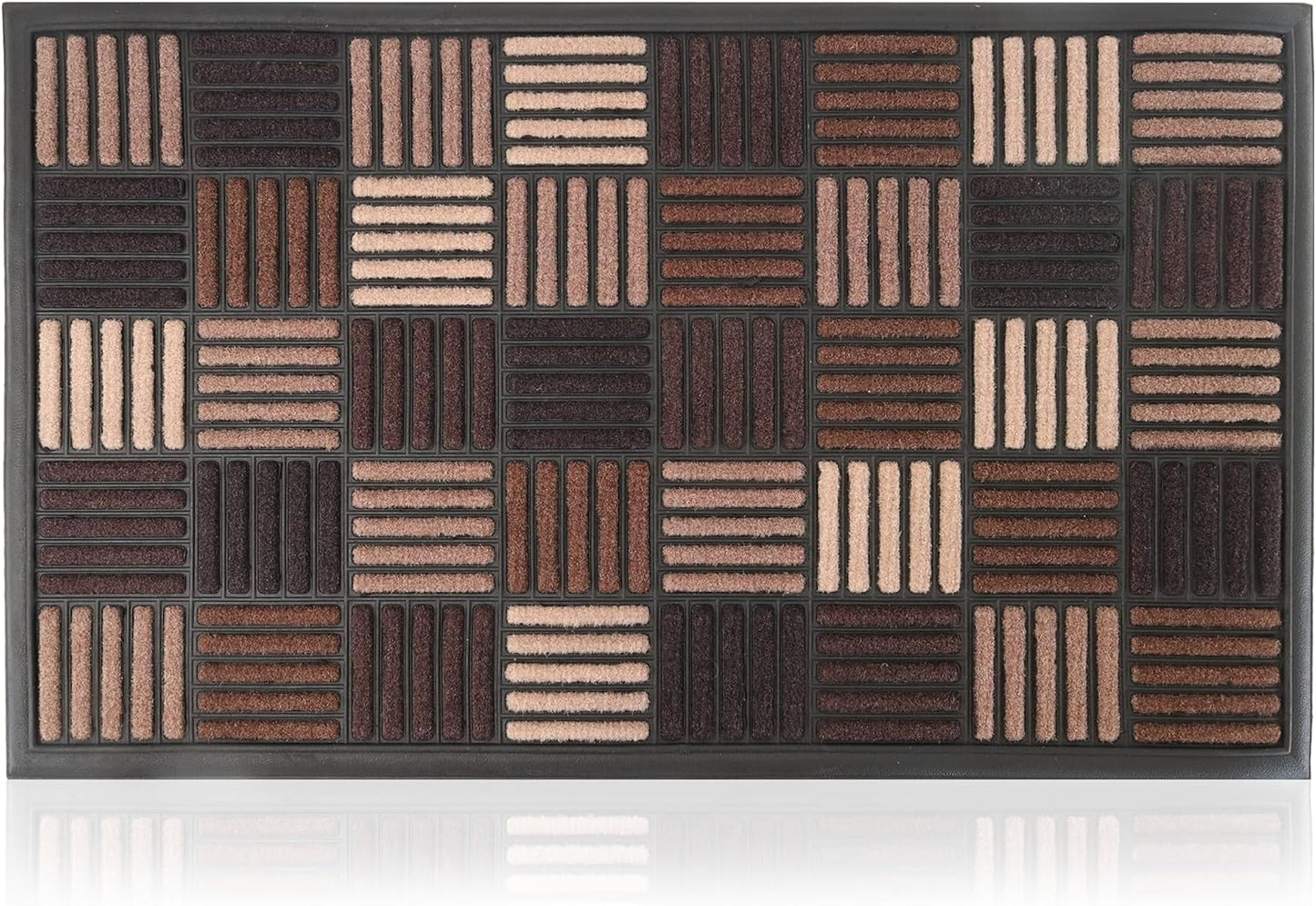 Extra Durable, Superior Absorption, Front Door Mat for Outdoor & Indoor - Welcome Mat for Entryway, Entrance, Patio, Porch - Waterproof, Non-Slip Backing, Coarse Fibers (Scales,17x29)