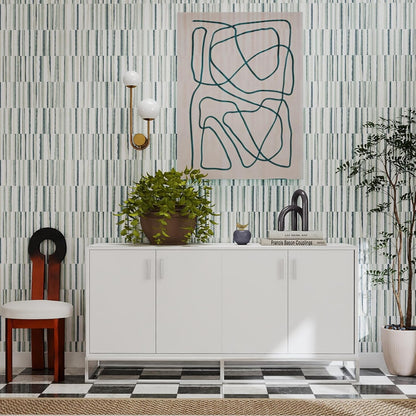 Modern Peel and Stick Wallpaper 17.3" x 80" White Wall Paper Peel and Stick Boho Birch-Twig Stripe Contact Paper Removable Self Adhesive Wallpaper for Bathroom Bedroom Shelf Cabinet Decor Vinyl