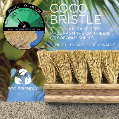 LOLA Deck Scrub Brush Outdoor Broom, Durable Bristles Remove Dirt, Grime, Grout, Leaves, Snow on Patios, Decks, Wet or Dry