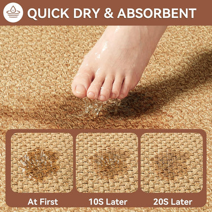 YDKGL Ultra Thin Bathroom Rugs Mat Quick Dry Absorbent Non Slip Bath Mat Bath Mats for Bathtub Mat Bathroom Carpet Fit Under Door Washable Floor Rubber Half Round Bath Rugs Grey 16x24