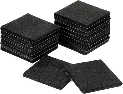 uxcell Furniture Pads, 16Pcs 2.5" - Square Self Adhesive Felt Furniture Pads, Floor Protectors for Furniture Feet Chairs Legs Hardwood Floors (Brown)