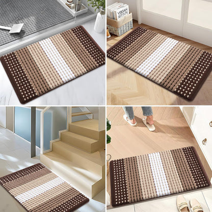Kitinjoy Indoor Outdoor Door Mat, 32x20 Non-Slip Absorbent Dirt Trapper, Low-Profile Washable Inside Entrance Front Floor Mat, Sturdy Soft Entry Doormats for Entryway, Grey