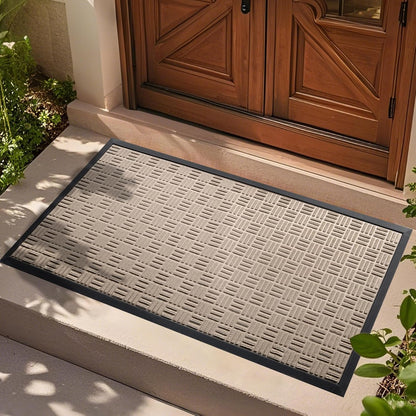 Mibao Front Door Mat, Heavy Duty Durable Welcome Mat for Outdoor Indoor, Dirt Trapper Waterproof Super Absorbent Door Mat for Entryway Outside Patio Porch, 29.5" x 17", Grey