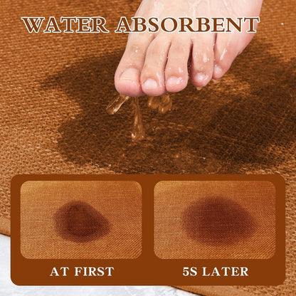chakme Bathroom Rugs Mat 24x17, Ultra Thin Non Slip Bath Mat Small Quick Dry Absorbent Bath Mat for Bathroom Floor, (Dark Beige, 24"x17")