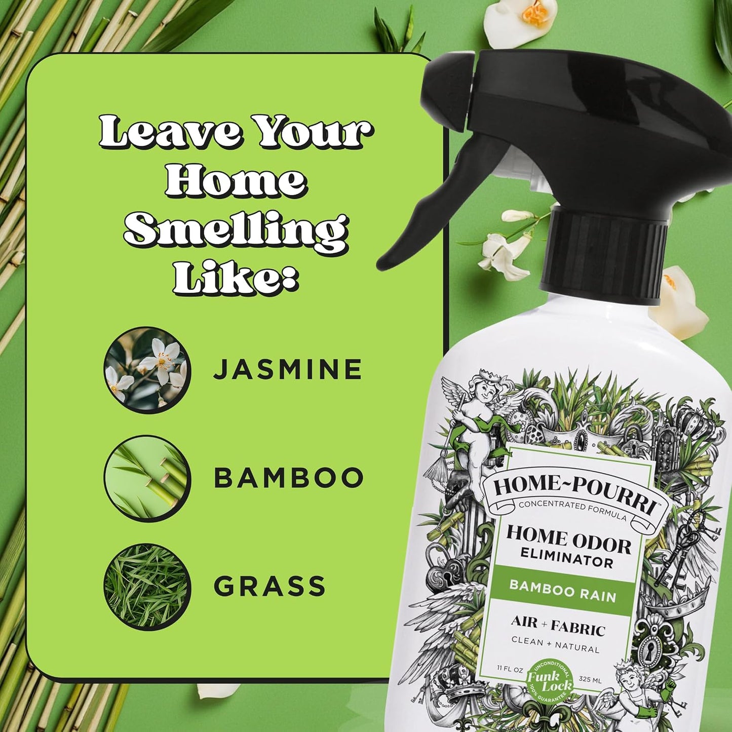 Poo-Pourri Before-You-Go Toilet Spray, Bamboo Rain, 2 Fl Oz, Up to 100 Uses, Bathroom Odor Deodorizer with Essential Oils for Home or Work, Travel Essentials, TSA Approved Size, Bamboo & Fresh Grass