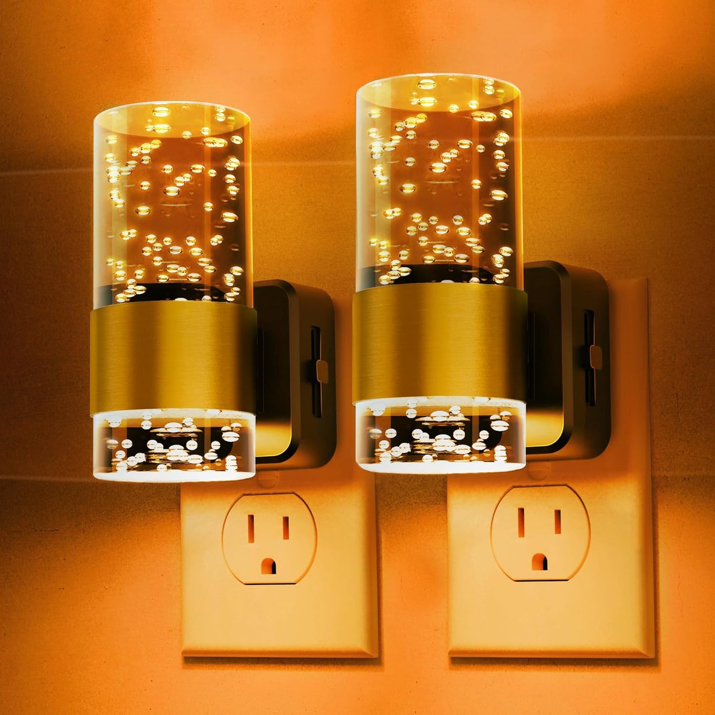 L LOHAS LED Night Light,Dimmable Night Lights Plug into Wall, 2 Pack Acrylic Nightlight with 0-100 LM Adjustable Brightness, 3000K Plug in Night Light with Dusk to Dawn Sensor, for Bathroom Hallway