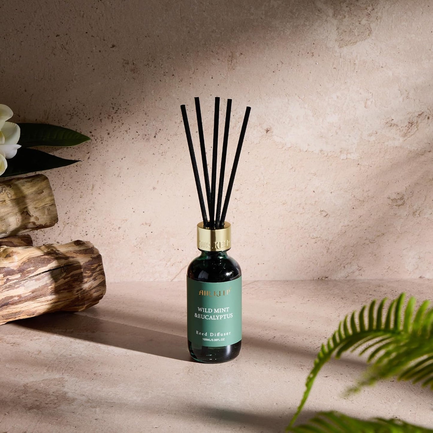Airkeep Reed Diffuser Oil Set with Reed Sticks,Vanilla Aromatherapy Oil Scent Diffuser for Home Office Bathroom Decoration Perfume and Gifts 3.38 oz/100ml