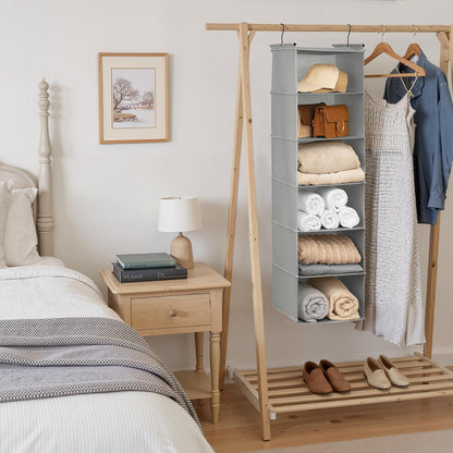 GRANNY SAYS 3-Shelf Hanging Closet Organizer and Storage, Collapsible Hanging Closet Shelves, Hanging Organizer for Closet & RV, Gray, 29 ½" H X 12" W X 12" D, 1-Pack