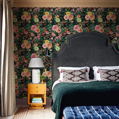 Simon&Siff Floral Peel and Stick Wallpaper, 17.3" x 120" Self Adhesive Wallpaper Boho Flower Kitchen Cabinets Furniture Decorative Renter Friendly Wall Paper