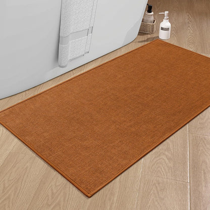 chakme Bathroom Rugs Mat 24x17, Ultra Thin Non Slip Bath Mat Small Quick Dry Absorbent Bath Mat for Bathroom Floor, (Dark Beige, 24"x17")