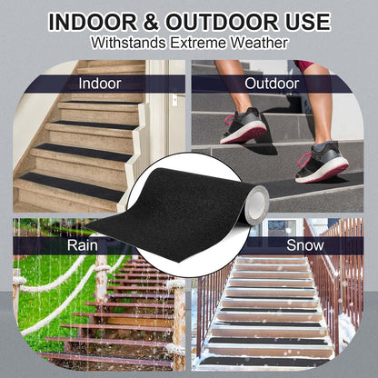Watersay 8 Inch x 20 ft Anti Slip Traction Tape Waterproof Clear Non Skid Tape Durable Grip and Friction Stair Non Slip Strips Abrasive Adhesive for Stairs Steps Ramp Outdoor Indoor