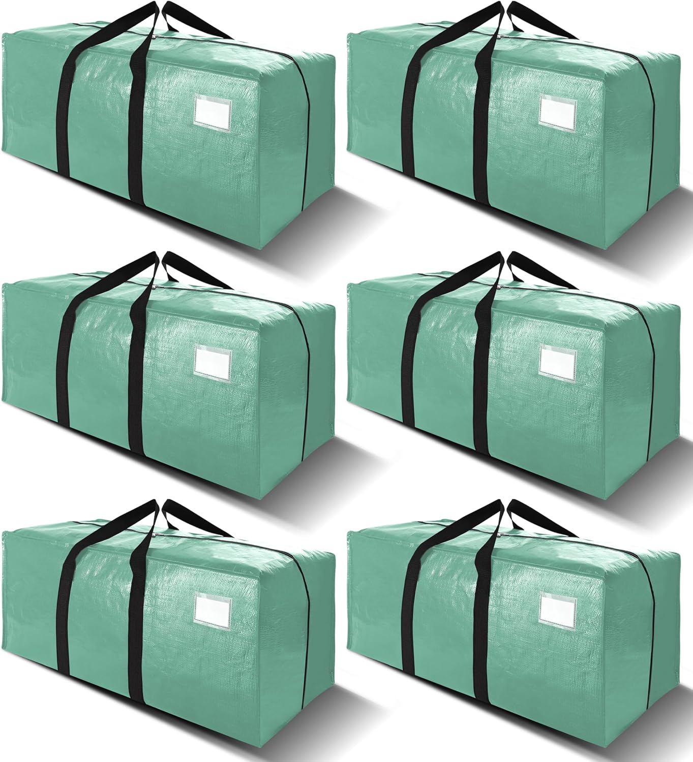VELVETSURE Heavy Duty Extra Large Moving Bags W/Backpack Straps - Strong Handles & Zippers, Storage Totes For Space Saving, Fold Flat, Alternative to Box and Bin (Set of 6, Multicolor)