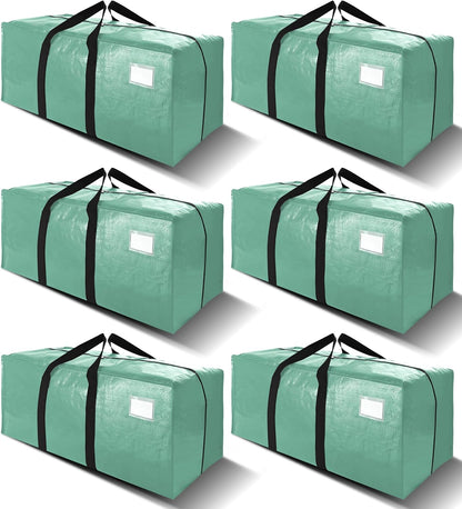 VELVETSURE Heavy Duty Extra Large Moving Bags W/Backpack Straps - Strong Handles & Zippers, Storage Totes For Space Saving, Fold Flat, Alternative to Box and Bin (Set of 6, Multicolor)