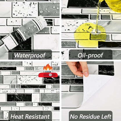 WENMER Peel and Stick Backsplash Wallpaper, Kitchen Backsplash Wallpaper, Kitchen Peel and Stick Wall Paper, Tile Contact Paper for Countertop, Bathroom 17.7"x 78.7"
