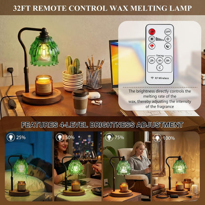 Candle Warmer Lamp with Timer and Wireless Remote Control, Dimmable Candle Warmer for Jar Candles, Height Adjustable Wax Melts Warmer, Mothers Day Birthday Gift for Women, House Warming New Home Decor