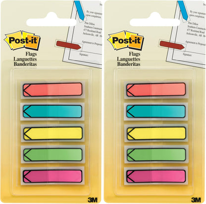 Post-it Arrow Flags, 0.47 x 1.7 in, Bright Colors, 1 Dispenser, 100 Flags | Removable Page Markers for Planners, Journals, and Calendars