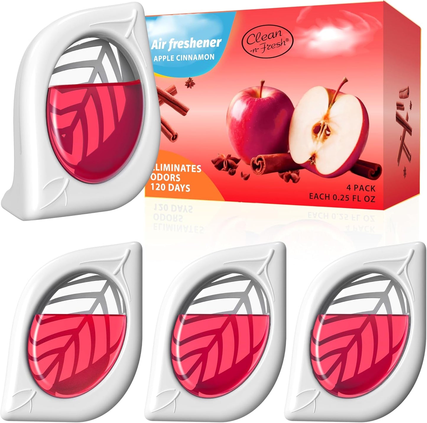Air Freshener for Home, 4 Pack, Eucalyptus & Mint, Odor Eliminator for Small Area Closets Bathroom Pets Strong Odor, Up to 120 Days