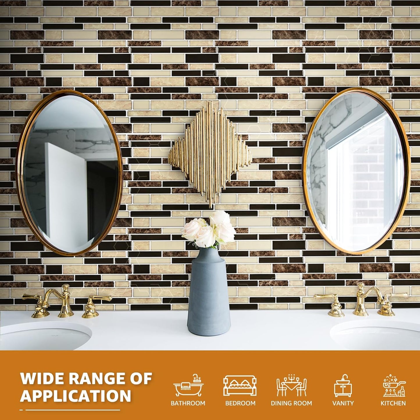 WOWSTAR 10-Sheet Peel and Stick Backsplash Tile for Kitchen, Back Splash Stick On Tiles for Kitchen Wall (Grey and Blue)