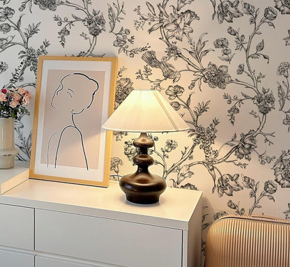 Safiyya Peel and Stick Wallpaper Vintage Floral Contact Paper 17.3" x 78.7" Wall Paper Renter Friendly Self Adhesive Removable Wallpaper for Bathroom Vinyl