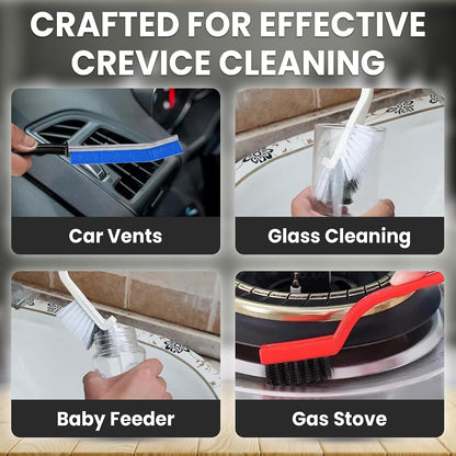 14 Pcs Crevice Cleaning Brush Set – Hard Bristle Cleaning Tools for Grout, Tile Floors, Gaps & Narrow Spaces – Multi-Purpose Grout Scrub Brush for Cleaning Bathroom, Shower, Window Tracks, Kitchen