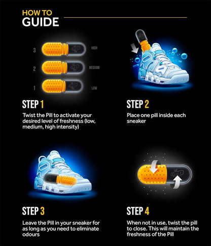Crep Protect Shoe Refresher Pill - Ultimate Sneaker Deodorant, Odor Eliminator, Fresh Cotton Fragrance (Pack of 2)