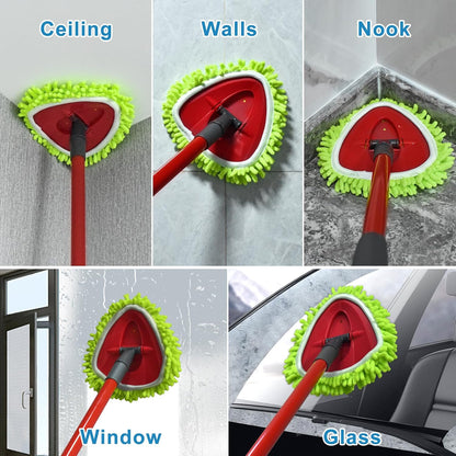 Mop Replace Head for O Cedar, Spin Mop Heads Replacements for Ocedar RinseClean 2 Tank Spin Mop, Chenille Duster for Ocedar Mop Include 3 Pack Microfiber Chenille Mop Pad for Ocedar Spin Mop