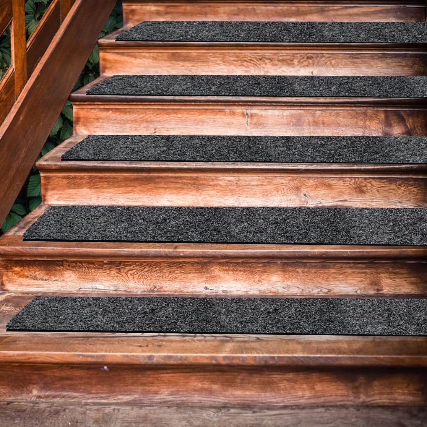 10 Pack Non-Slip Stair Treads for Wooden Steps, 6''x30'' Stair Carpet Treads Outdoor, Peel and Stick Stair Treads, Indoor Stair Runner Mats for Kids Elders & Pets with Reusable Adhesive