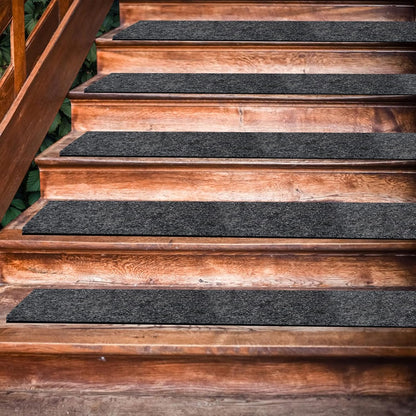 10 Pack Non-Slip Stair Treads for Wooden Steps, 6''x30'' Stair Carpet Treads Outdoor, Peel and Stick Stair Treads, Indoor Stair Runner Mats for Kids Elders & Pets with Reusable Adhesive
