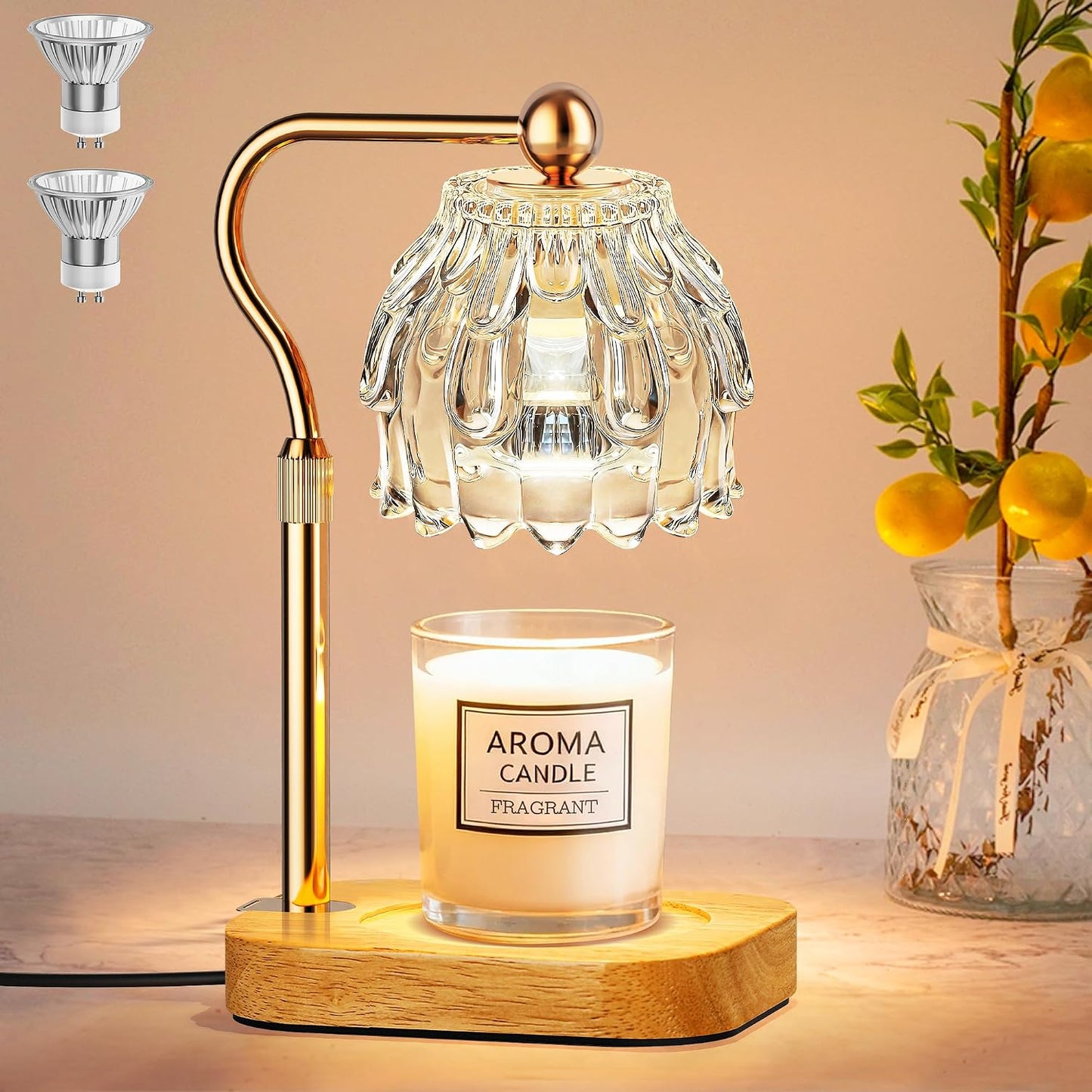 Candle Warmer Lamp with Timer Dimmer - Birthday Gift for Women Mom, Electric Wax Melter Warmer Adjustable Height for Jar Candles Housing Warming Home Decor