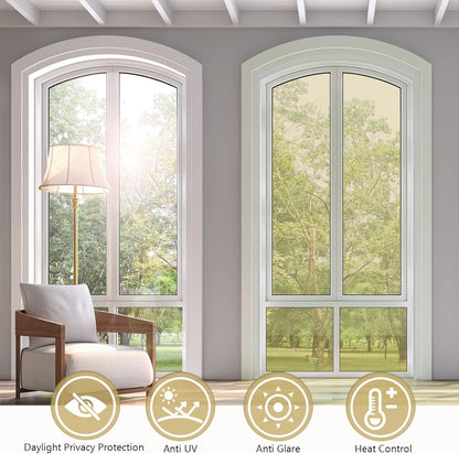 KESPEN Window Privacy Film Frosted Glass Heat Control UV Blocking Privacy Window Film for Glass Windows Static Cling Non-Adhesive Door Coverings Decals for Bathroom Home Office,17.5 Inch X 6.5 Feet