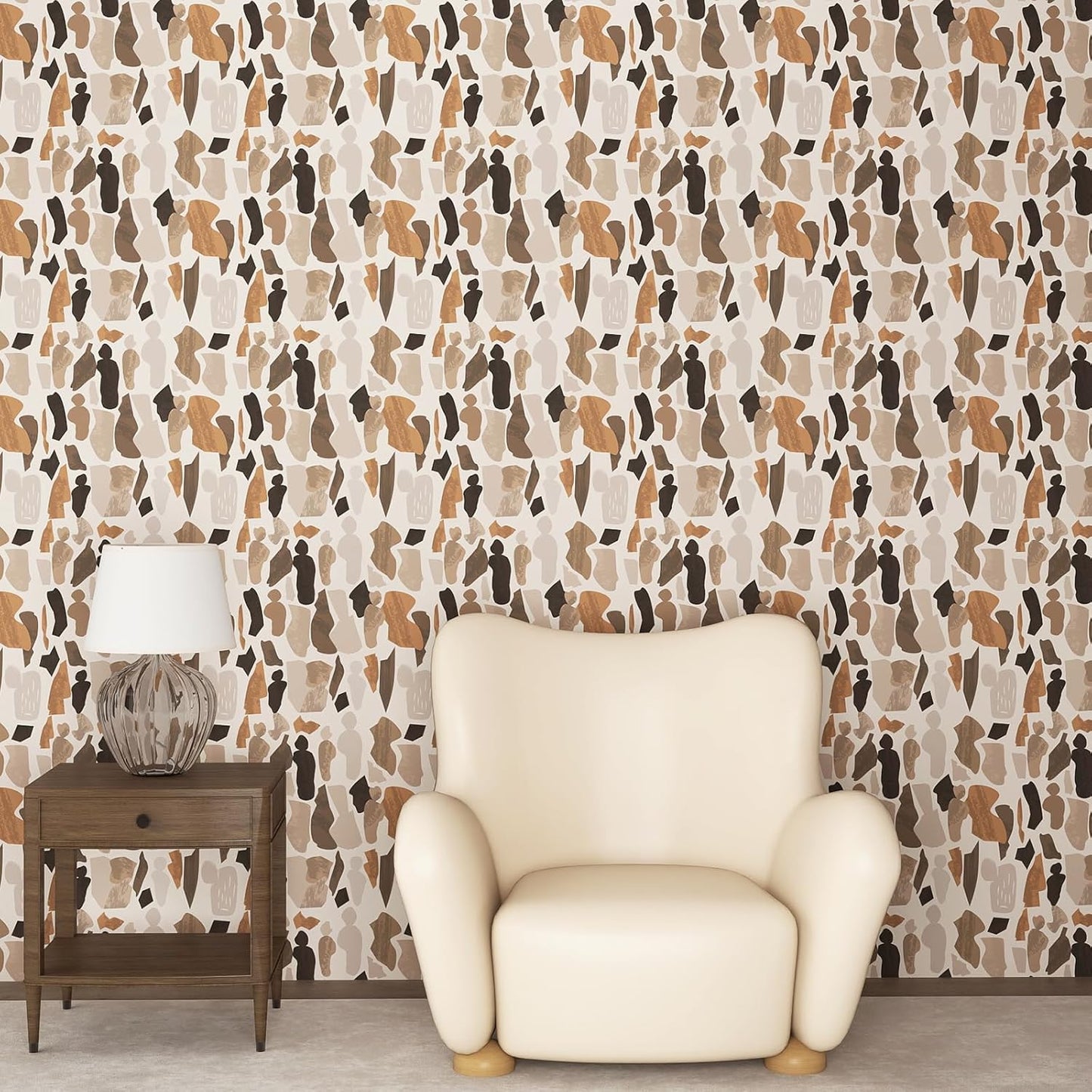 Kitico Modern Peel and Stick Wallpaper, Geometric Self Adhesive Wallpaper, Removable Vinyl Wall Paper for Bedroom Living Room Apartment Wall Decor 17.3"x80".