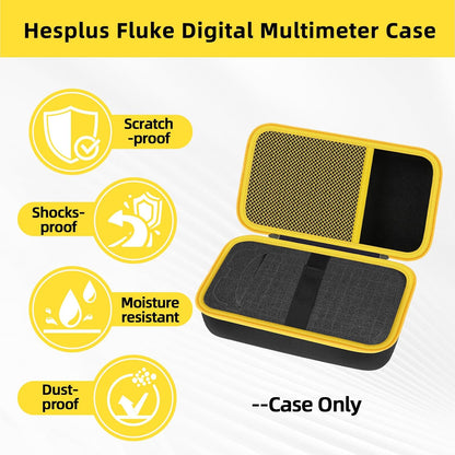 Carrying Case for Fluke 117/ 15B+/ 17B+/ 101/115/ 116/114/ 113/177/ 179/233/ 106/107 Digital Multimeter Testers and Accessories, Multimeter Storage Bag Organizer Box (with DIY Foam)