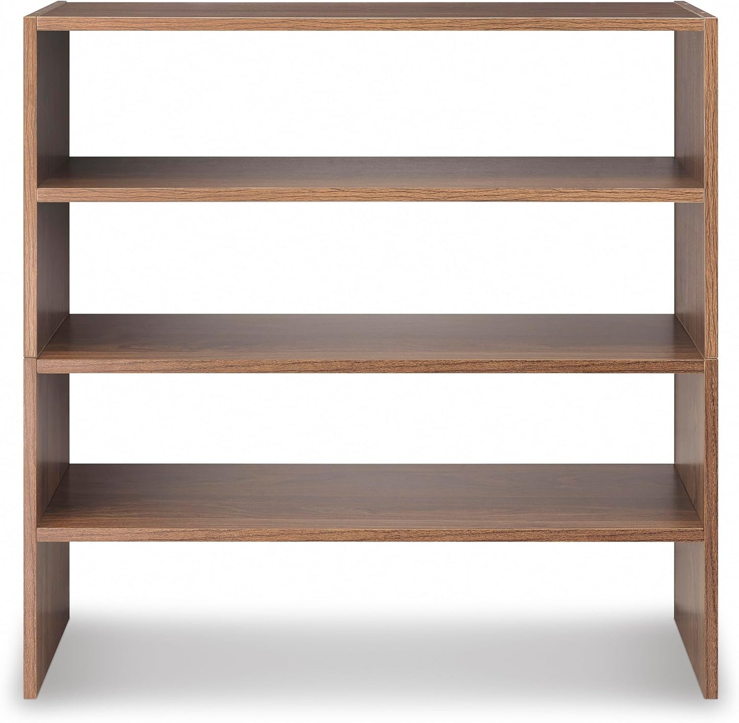 Whitmor Wood Stackable 2-Shelf Shoe Rack, White, 24 inches