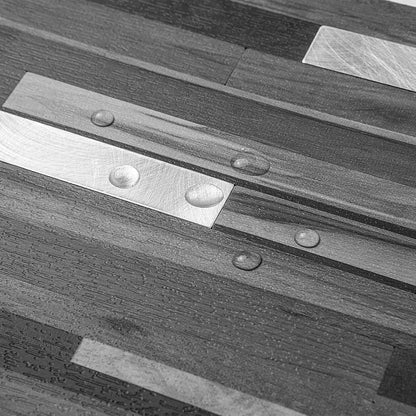 AULIGET 20 Sheets Peel and Stick Backsplash, Black & Grey Wood Look PVC Mixed Metal Stick on Backsplash Tiles for Kitchen