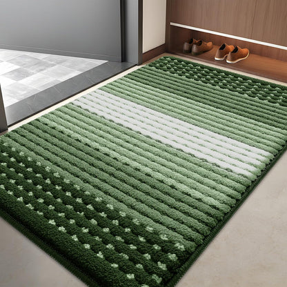 Kitinjoy Indoor Outdoor Door Mat, 32x20 Non-Slip Absorbent Dirt Trapper, Low-Profile Washable Inside Entrance Front Floor Mat, Sturdy Soft Entry Doormats for Entryway, Grey
