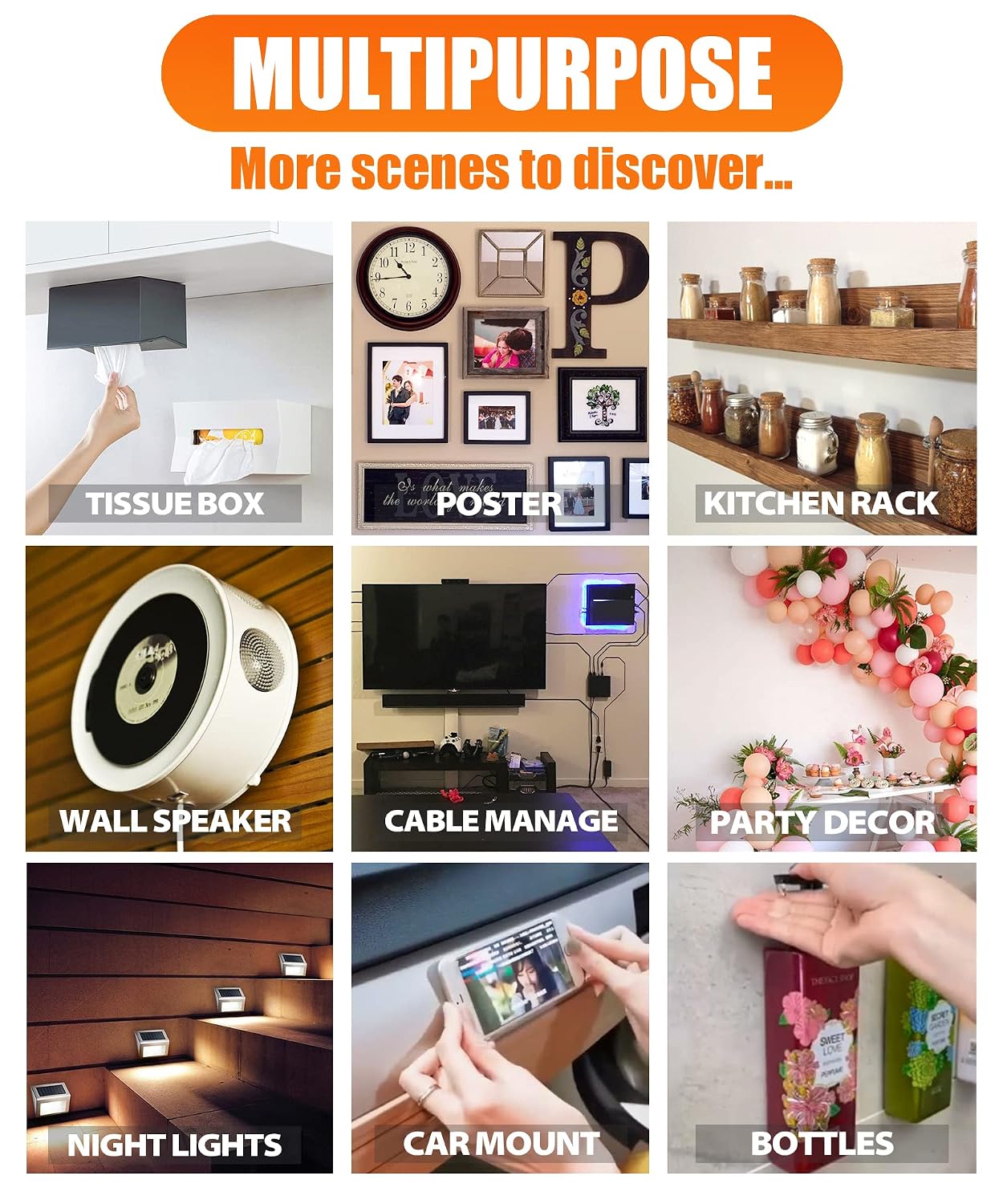 Tatastar Double Sided Tape Heavy Duty (2 Rolls, 20 Feet) - Removable Waterproof Nano Mounting Tape, 1.2" & 0.8" Width for Picture Hanging, Wall Decor, Posters, Carpets, Rugs - Indoor & Outdoor Use