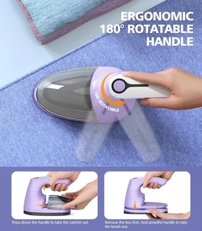 POPCHOSE Fabric Shaver, Lint Remover for Clothes, Lint Shaver with 6-Leaf Blades & 2 Speed, 2000mAh Rechargeable, Sweater Shavers to Remove Pilling, Electric Lint Remover for Couch, Furniture, Fuzz