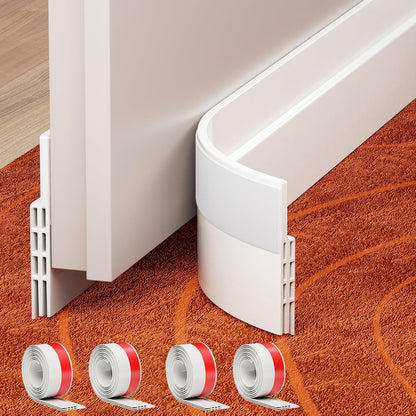 GroTheory 2 Pack Door Draft Stopper, Under Door Sweep for Exterior & Interior Doors, Weather Stripping Door Seal, Garage Window Blocker Noise Cold Air Insulation, Draft Guard Grey 2" W x 39" L