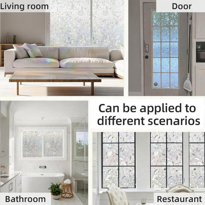 Frosted Window Privacy Film Static Cling, Removable Reusable Glass Sticker, Anti-UV Heat Blocking Decorative Window Film for Home Bathroom Bedroom with Installation Tools Frosted White 17x78inch