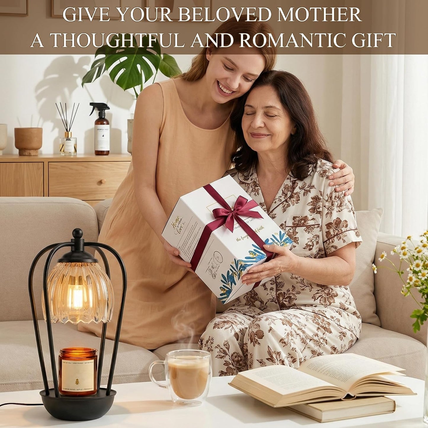 Candle Warmer Lamp with Timer and Wireless Remote Control, Dimmable Candle Warmer for Jar Candles, Height Adjustable Wax Melts Warmer, Mothers Day Birthday Gift for Women, House Warming New Home Decor