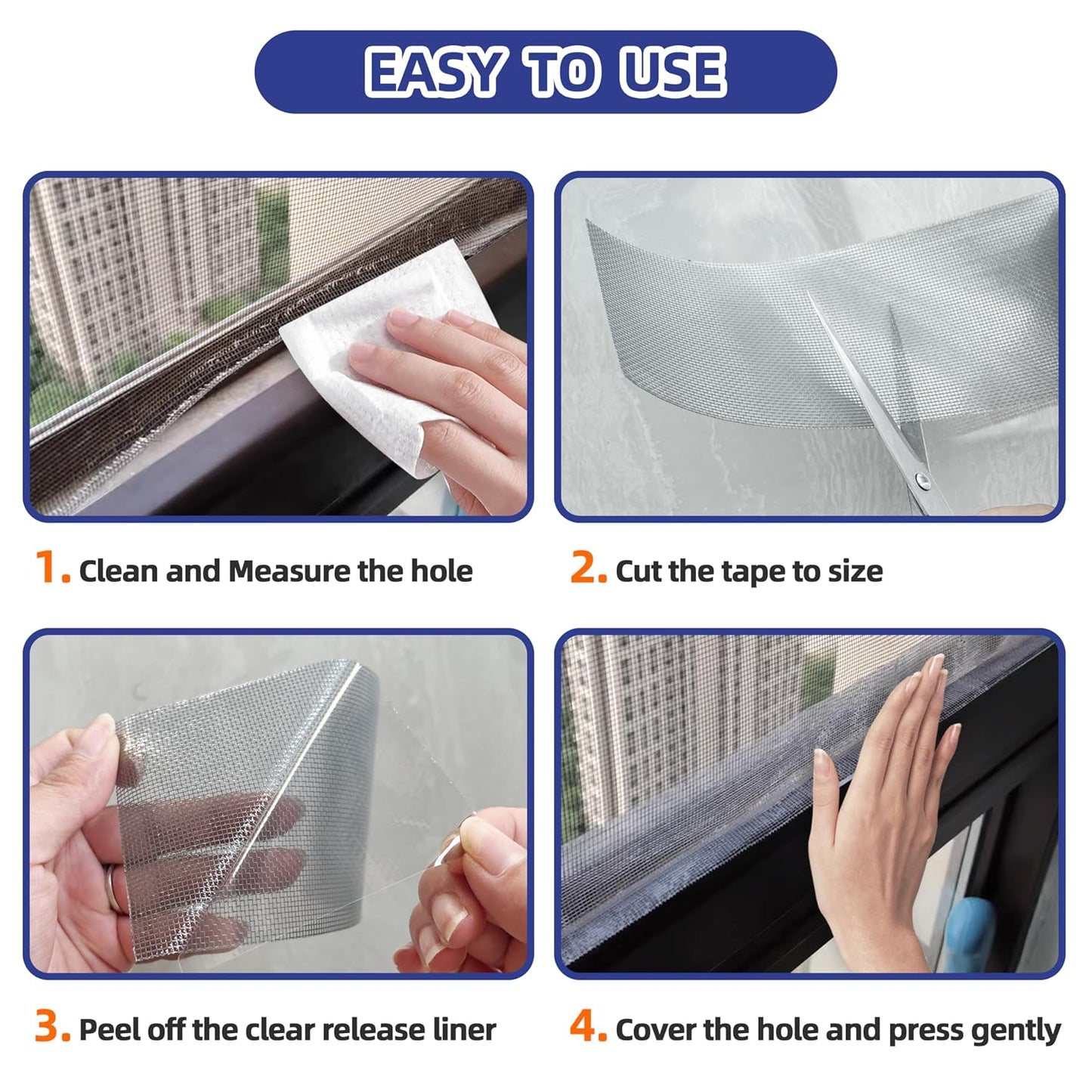 KING MOUNTAIN Grey Window Screen Repair Tape,3inX20FT Heavy Duty Screen Repair Kit for Window Screen and Screen Door Tears Holes,Strong Adhesive & Waterproof Window Screen Patch
