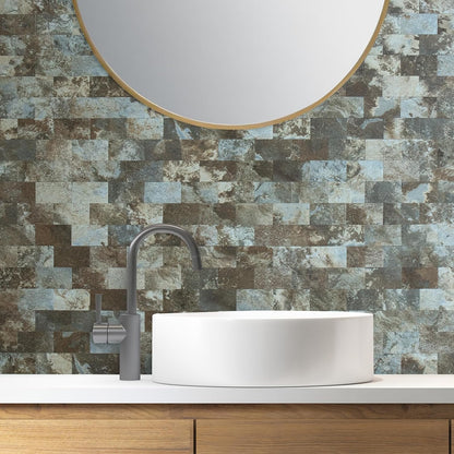 DICOFUN 10-Sheet Polished White Thick PVC Peel and Stick Backsplash, Ceramic Look Subway Tile White Kitchen Backsplash Peel and Stick Wall Tiles