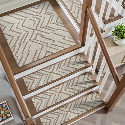 PADOOR Stair Treads Non Slip 15 PCS, 3D Peel and Stick Stair Treads for Wooden Steps Indoor, Residue-Free Adhesive Stair Runner for Kids, Elders & Pets, Washable Carpet for Stairs,8"x30",Brown